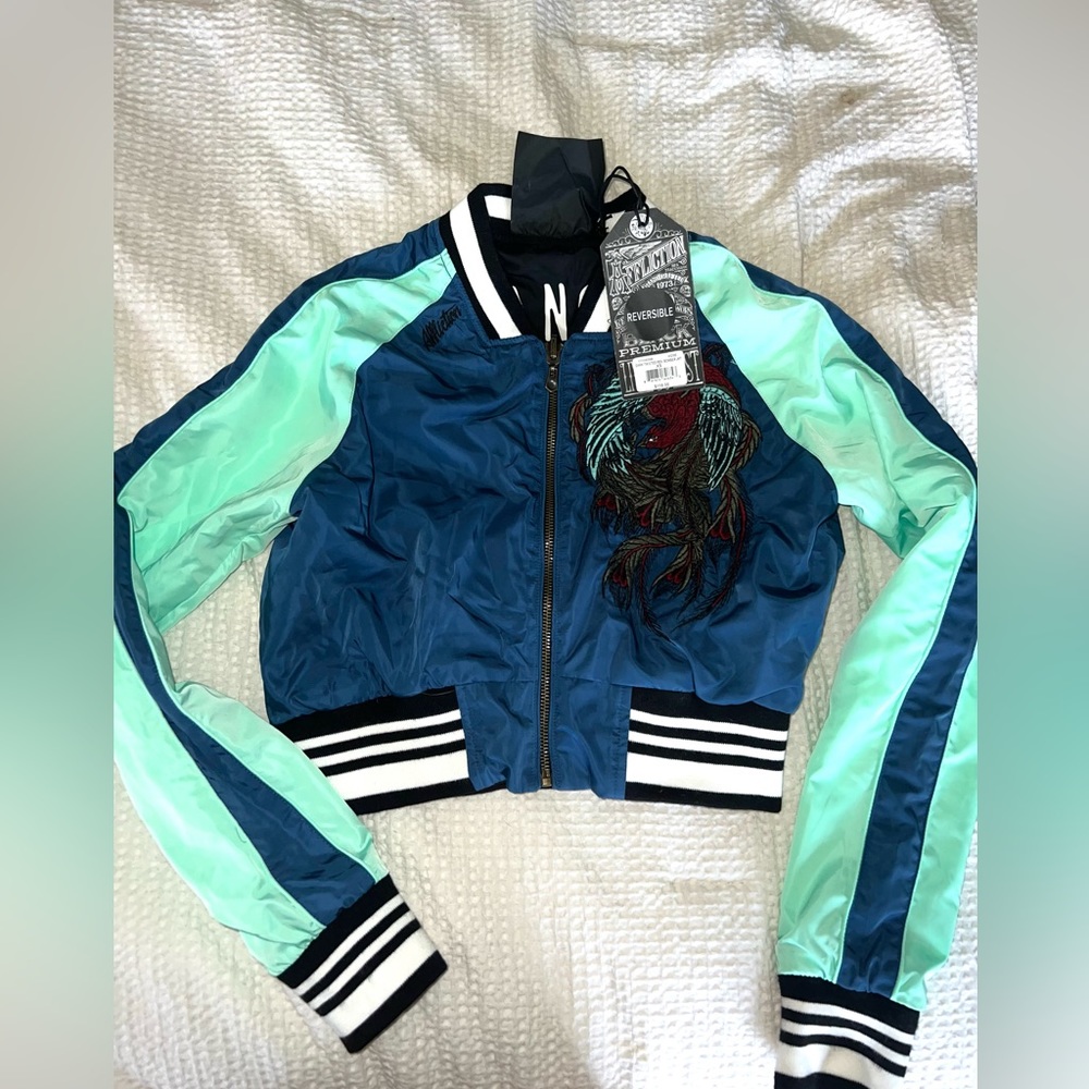 Affliction Dark Twisted Reversible Bomber Jacket